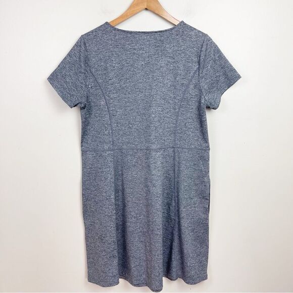 J. Jill Gray A-line Mini Dress with V-neck and Short Sleeves for Casual Work - Picture 6 of 9